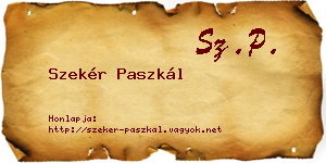 Szekér Paszkál névjegykártya